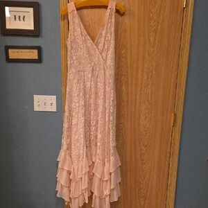 Sundance Blush Lace High Low Dress